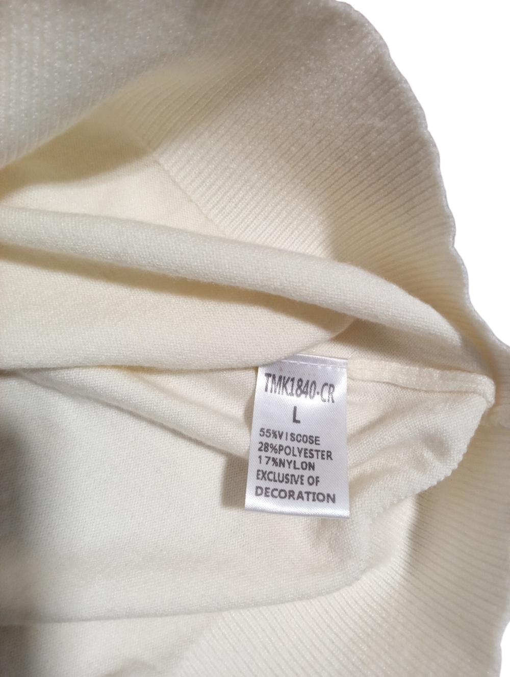 THML Cream Pullover Sweater Colorful Abstract Balloon Sleeve Statement Top Sz L - Picture 6 of 8